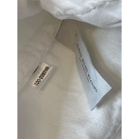 Ann Taylor Linen Cotton Blend White Zipper Front Denim Utility Jacket Size 8 - Picture 8 of 10